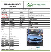 1999 BUICK CENTURY Electronic Engine Control Module ECU ECM 09357440 3.1L Sedan