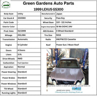 1999 LEXUS GS300 Sedan Exhaust Tail Pipe Stainless Assembly 3.0L 6 Cylinder OEM