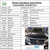 2013 DODGE JOURNEY A/C Air Conditioner Refrigerant Hose Assembly 2.4L OEM