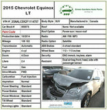 2015 CHEVROLET EQUINOX Rear Brake Rotor Plate Passenger Right RH OEM Q