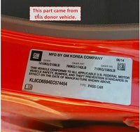2014 CHEVROLET SPARK Door Hatch Support Strut Shock Absorbers Passenger Right Q