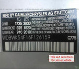 2000 - 2006 MERCEDES BENZ SLK Anti Theft Alarm Computer Module A2118209126 OEM Q