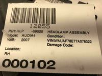 2005 - 2009 AUDI A4 Headlamp Light Head Light Right RH OEM Q