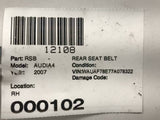 2006 - 2008 AUDI A4 Rear Seat Belt Safety Seatbelt Passenger Right 605560200 Q