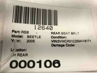 2005 VOLKSWAGEN BEETLE TYPE 1 Rear Seat Belt Safety Driver Left LH OEM Q