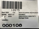 1998 - 2010 VOLKSWAGEN BEETLE TYPE 1 Rear Bumper Reinforcement Impact Bar OEM Q