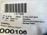 2000 - 2009 VOLKSWAGEN BEETLE TYPE 1 Front Stabilizer Bar Anti-Sway Suspension Q