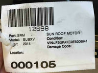 2014 SUBARU XV CROSSTREK Used Sun Roof Glass Track & Motor Complete OEM