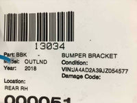 2018 MITSUBISHI OUTLANDER Rear Bumper Bracket Support Passenger Right RH OEM Q