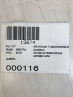 2016 NISSAN SENTRA Air Intake Hose Tube Resonator Pipe Boot OEM Q