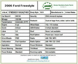 2005 - 2007 FORD FREESTYLE Headlight Lamp Left Driver Side LH 5F9X13A045A Used