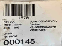 1999 NISSAN PATHFINDER Front Door Lock Latch Assembly Passenger Right RH OEM