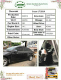 2014 CHEVROLET CRUZE A/C Air Conditioner High Pressure Suction Hose Pipe Line