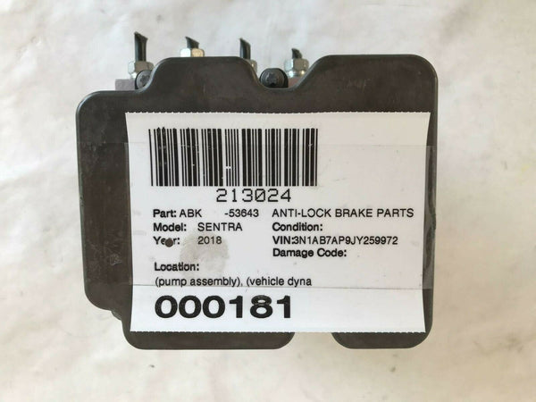 2016 - 2019 NISSAN SENTRA Anti-Lock Brake Pump Control Module ABS 2265106527 OEM