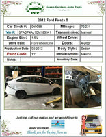 2012 FORD FIESTA Rear Back Door Skin Shell Panel w/ Window Glass Driver Left OEM