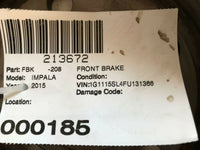 CHEVY IMPALA 2014 2015 2016 2017 2018 2019 Front Brake Plate Rotor Power Stop