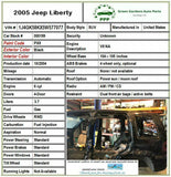 2005 - 2007 JEEP LIBERTY Headlamp Head Light Lamp Passenger Right 55157140AA RH