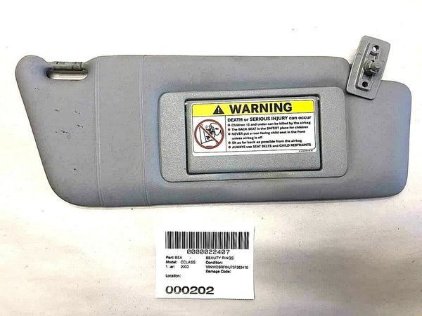 2001 - 2007 MERCEDES BENZ C-CLASS C320 Sun Visor w/ Mirror Passenger Right RH
