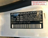 2002 MERCEDES BENZ C-CLASS C240 Rear Back Headrest Head Rest Passenger Right RH