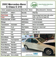 2002 MERCEDES BENZ C-CLASS C240 Radio AM FM Audio Visual Module A-203-820-10-86