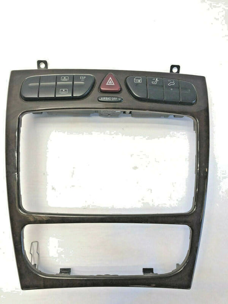 2002 - 2004 MERCEDES BENZ C-CLASS C240 Radio Climate & Hazard Switch Trim Bezel