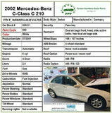 2002 MERCEDES BENZ C-CLASS C240 Accelerator Yaw Rate Sensor Control 10098000511