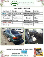 SRS Module Diagnostic Control 77960 S 04 N92 M1 HONDA CIVIC 1999
