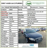 AUDI A4 2004 - 2009 Sedan Rear Back Knuckle Stub Axle Left Driver Side LH