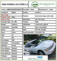 HONDA ACCORD 1994-1997 Rear Back Outside Door Handle White Right Passenger Side