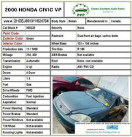 2000 HONDA CIVIC Rear Back Door Pull Handle Interior Passenger Right RH