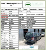 2004 VOLKSWAGEN PASSAT GL Rear Back Power Door Window Motor Passenger Right RH
