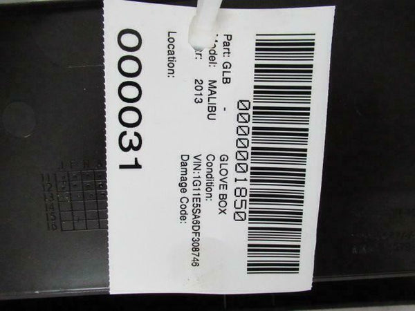 2013 CHEVROLET CHEVY MALIBU Front Glove Box Storage Compartment Right Side RH