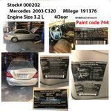 2003 MERCEDES BENZ C-CLASS Center Floor Console Shifter Trim A2036805439