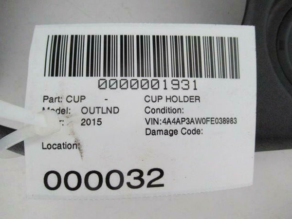 2015 MITSUBISHI OUTLANDER Water Cup Holder Panel Cover Trim Black Used Original
