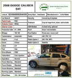 2008 DODGE CALIBER Front Roof Curtain Air SRS Safety Bag Right Side