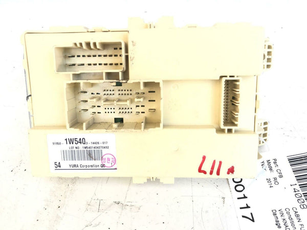 2014 KIA RIO Rio Electrical Under Dash Cabin Room Fuse Box Unit Module OEM