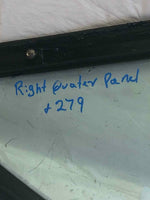 1991 FORD THUNDERBIRD Quarter Panel Glass Window Black Moulding Right Side G