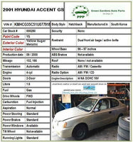 2000 - 2002 HYUNDAI ACCENT Hatchback Front Door Glass Window Left Driver Side LH