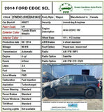 2012 - 2014 FORD EDGE 2.0 Air Filter Box And Housing Assembly CLEANER ASSEMBLY M