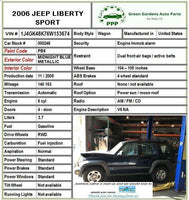 2006 JEEP LIBERTY Rear Back Bumper Support Bracket G