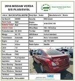 2014 - 2017 NISSAN VERSA Rear Back Head Rest Headrest Left or Right Side RH G