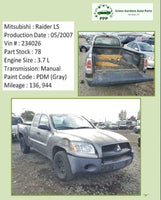 2007 MITSUBISHI RAIDER Rear Back Trunk Tailgate Lift Gate