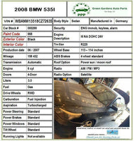2008 BMW 535I Rear Axle Differential 158K Miles A/T 3.0 G