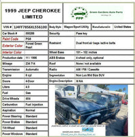 JEEP CHEROKEE 1997 - 2001 Rear Tail Light Lamp Assembly Right Passenger Side RH