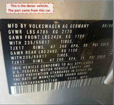 2010 VOLKSWAGEN TIGUAN Blower Motor Code K1819015A G