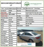 2011 - 2015 CHEVY CRUZE Rear Back Seat Belt Lap & Shoulder Belt Right Side RH G