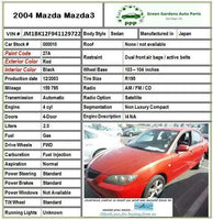 2004 MAZDA 3 HVAC Heater AC Air Condition Blower Motor G