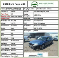 2010 - 2012 FORD FUSION Front Windshield Wiper Transmission Linkages W/ Motor G