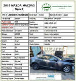 2016 MAZDA 3 Rear Suspension Stabilizer Sway Bar w/ End Bars 2.0L 42K Miles G