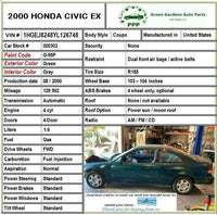 2000 HONDA CIVIC 4 Wheel Rim and Tire 14x5 (steel) 185/65R14 G